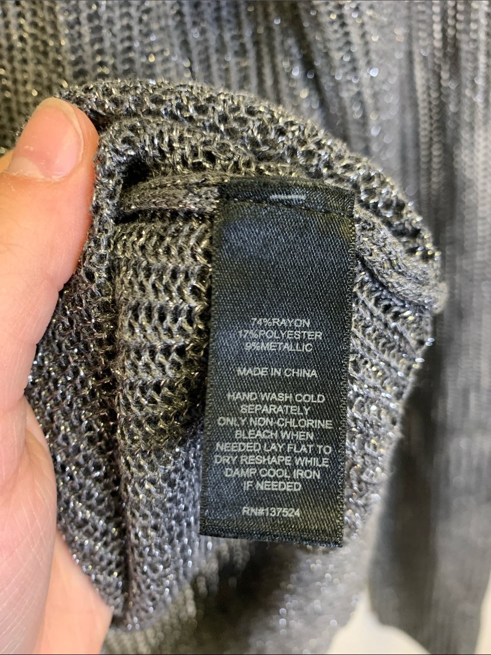 Express Metallic Gray Ribbed Button-Up Cardigan - Picture 3 of 5